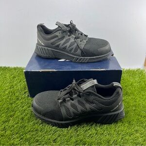 Reebok Shoes Mens 7.5W Black Fusion Flexweave Work Composite Toe Safety Sneakers